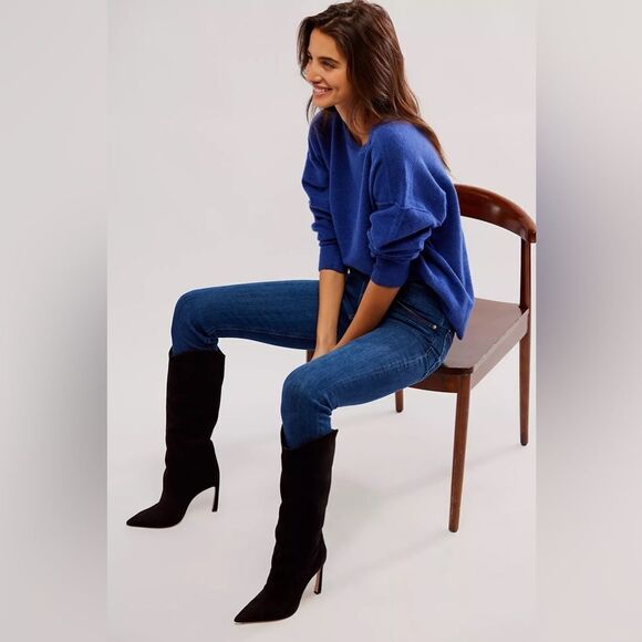 NEW SCHUTZ MARYANA HEEL SCULPT BOOT BLACK - Picture 3 of 6